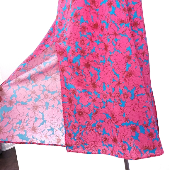 Xirena Barbiecore Adley Floral Halter Vacation Vibrant Colors Maxi Dress - Picture 8 of 15